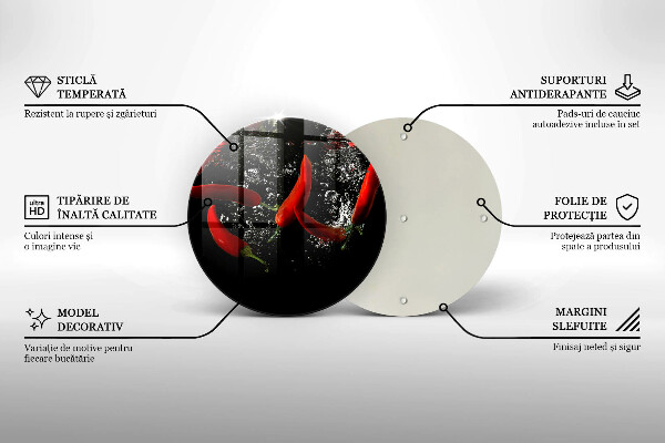 Tagliere in vetro Peperoncini in acqua