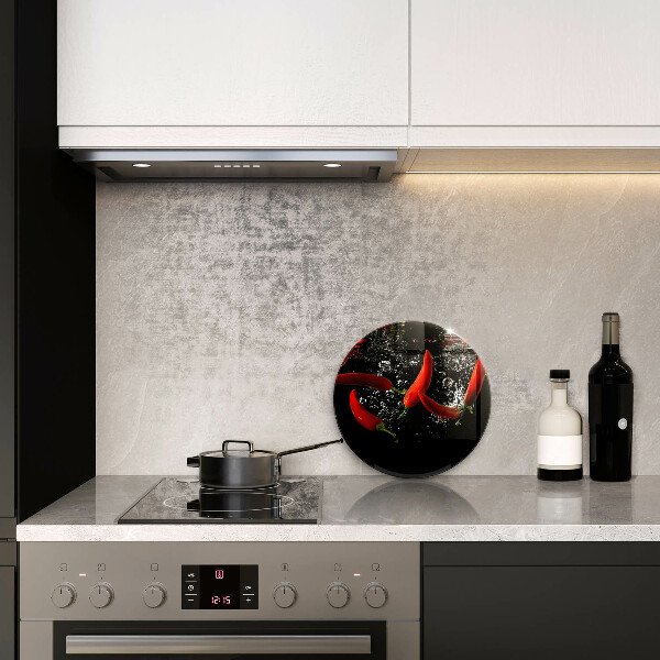 Tagliere in vetro Peperoncini in acqua