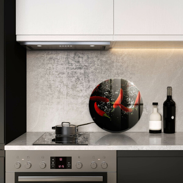 Tagliere in vetro Peperoncini in acqua