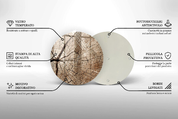 Tagliere in vetro Sezione trasversale di un albero
