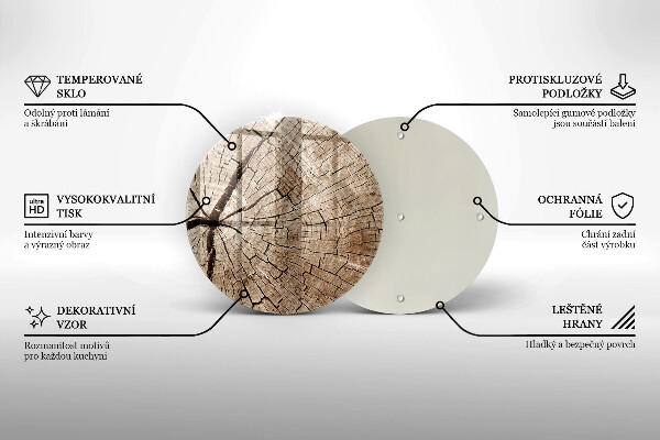 Tagliere in vetro Sezione trasversale di un albero