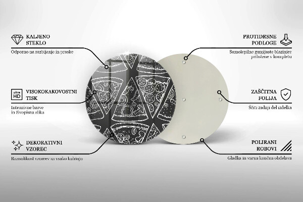 Tagliere in vetro Illustrazione della pizza