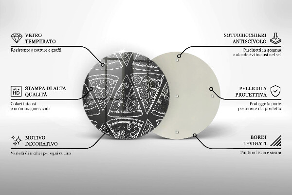 Tagliere in vetro Illustrazione della pizza