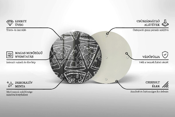 Tagliere in vetro Illustrazione della pizza