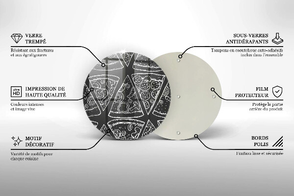 Tagliere in vetro Illustrazione della pizza