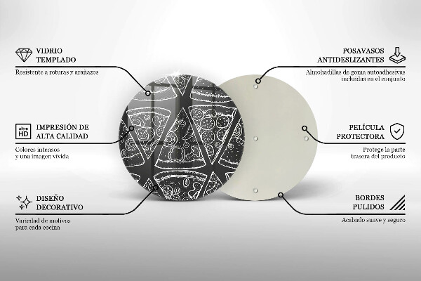 Tagliere in vetro Illustrazione della pizza