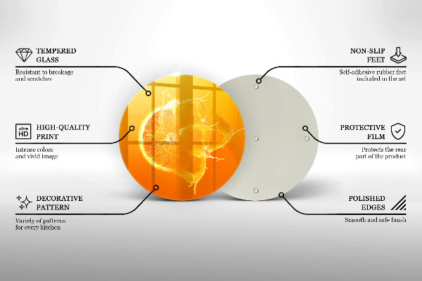 Tagliere in vetro Succoso frutto arancione