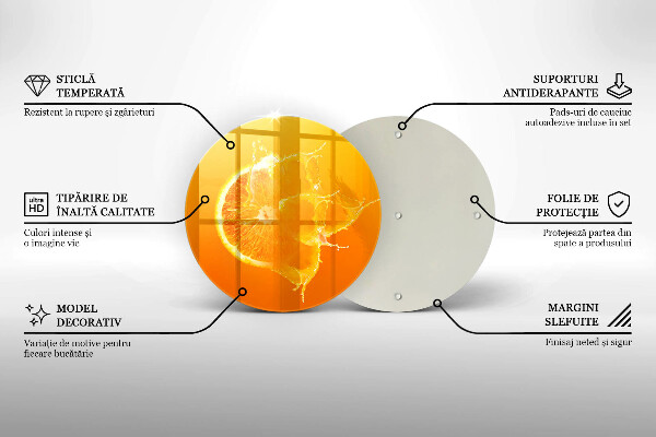 Tagliere in vetro Succoso frutto arancione