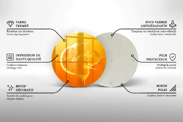 Tagliere in vetro Succoso frutto arancione