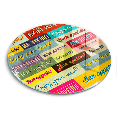 Tagliere in vetro Sottotitoli Buon appetito lingue