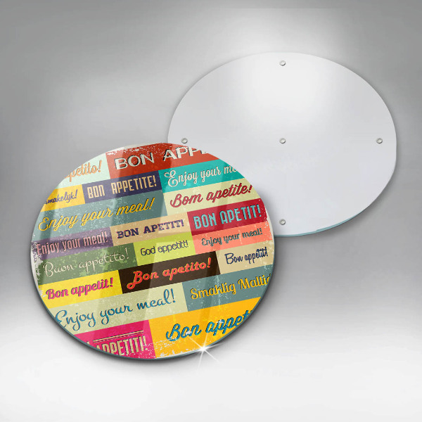 Tagliere in vetro Sottotitoli Buon appetito lingue