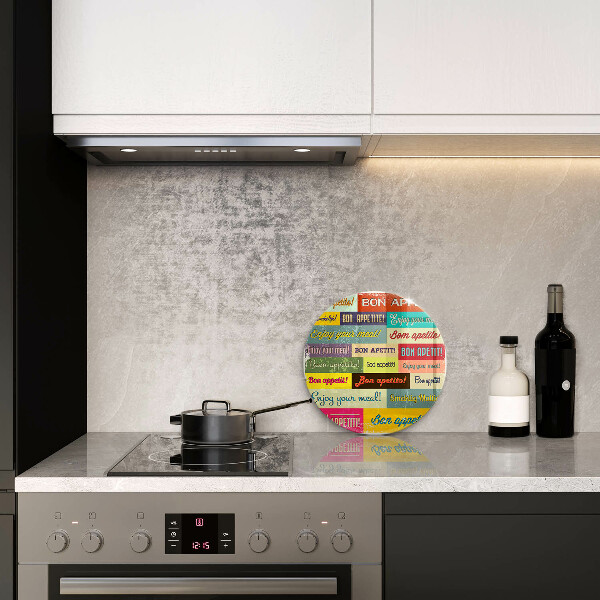 Tagliere in vetro Sottotitoli Buon appetito lingue