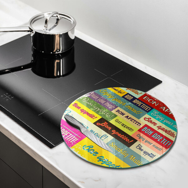 Tagliere in vetro Sottotitoli Buon appetito lingue