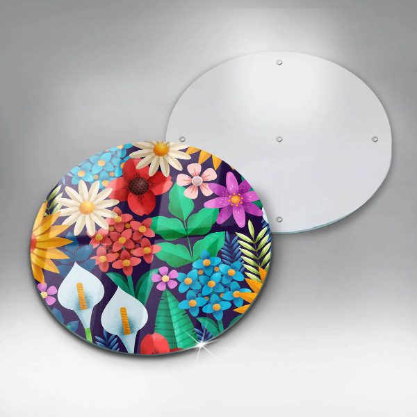 Tagliere in vetro Illustrazione del prato dei fiori