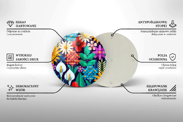 Tagliere in vetro Illustrazione del prato dei fiori