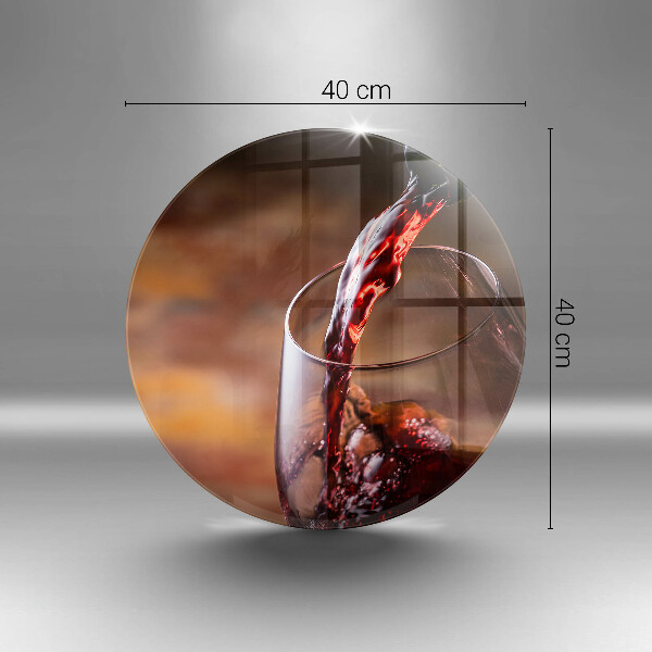 Tagliere in vetro Vino rosso e un bicchiere