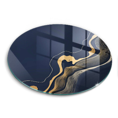 Tagliere in vetro Linee dorate astratte