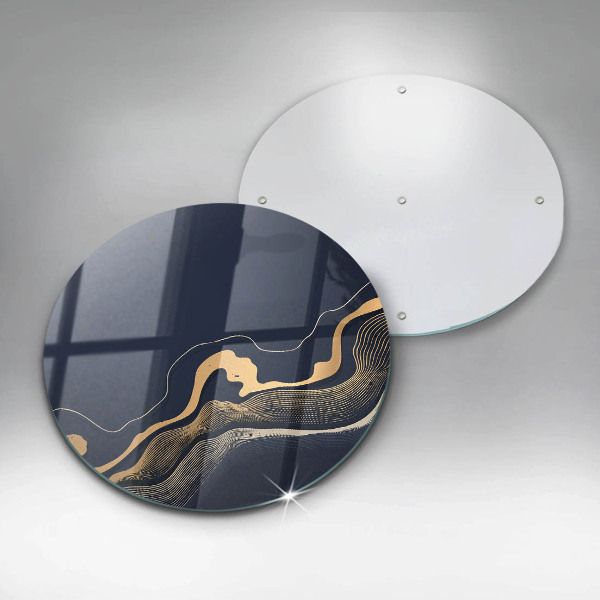 Tagliere in vetro Linee dorate astratte