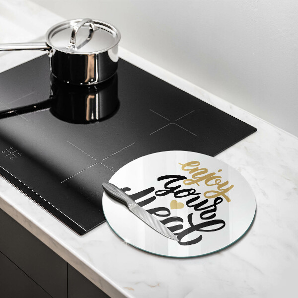 Tagliere in vetro Iscrizione Enjoy your meal