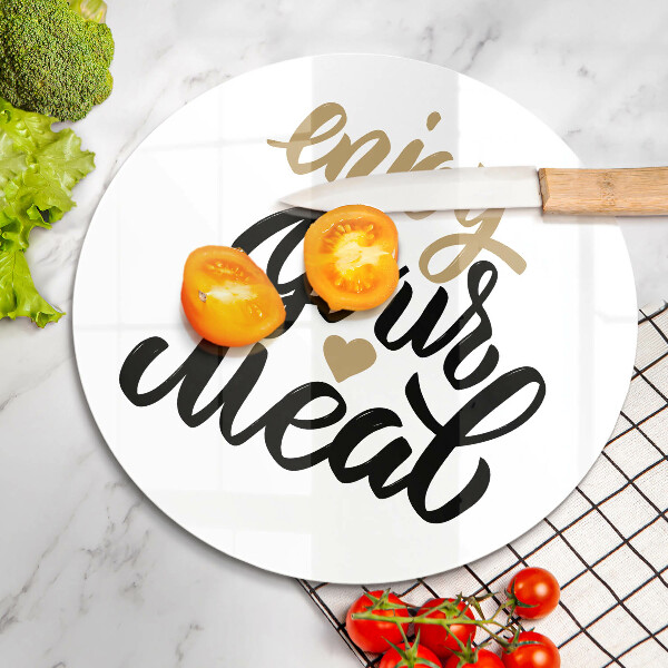 Tagliere in vetro Iscrizione Enjoy your meal