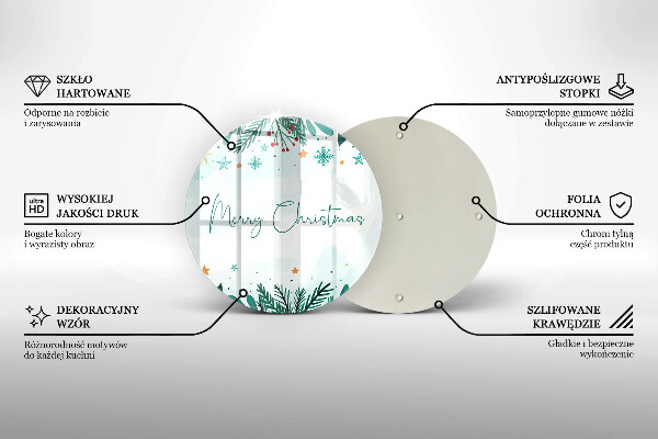 Tagliere in vetro Merry Christmas