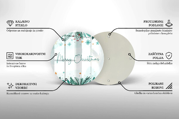 Tagliere in vetro Merry Christmas