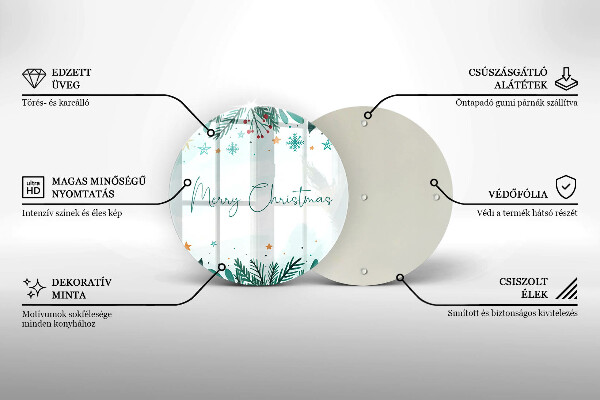 Tagliere in vetro Merry Christmas