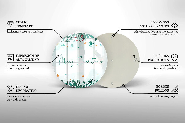 Tagliere in vetro Merry Christmas