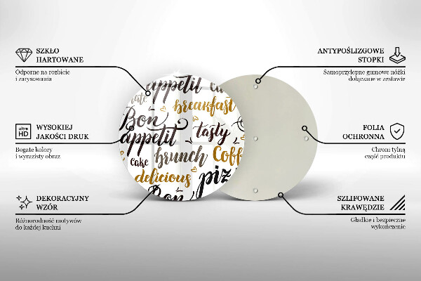 Tagliere in vetro Sottotitoli Bon appetit