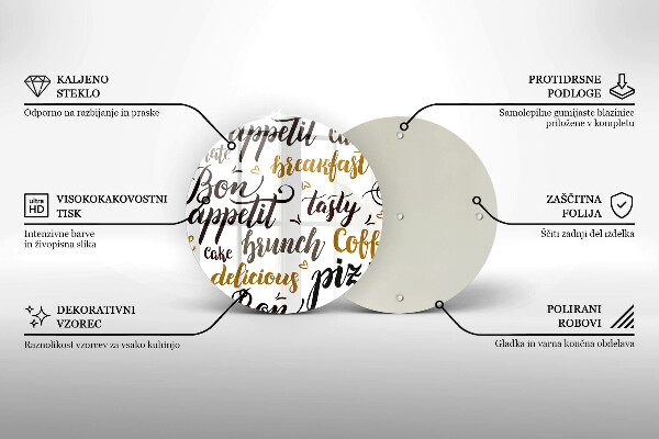 Tagliere in vetro Sottotitoli Bon appetit