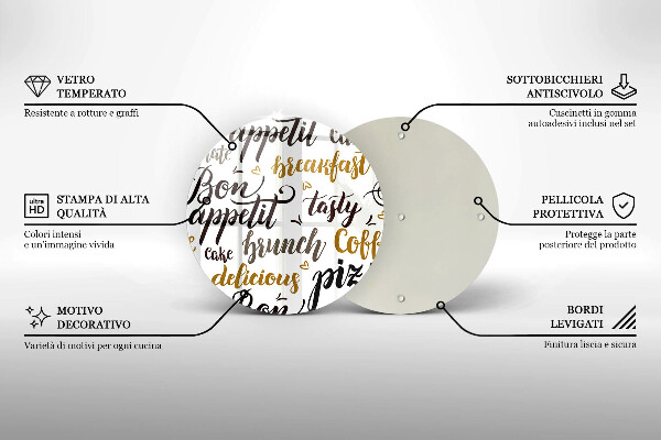Tagliere in vetro Sottotitoli Bon appetit