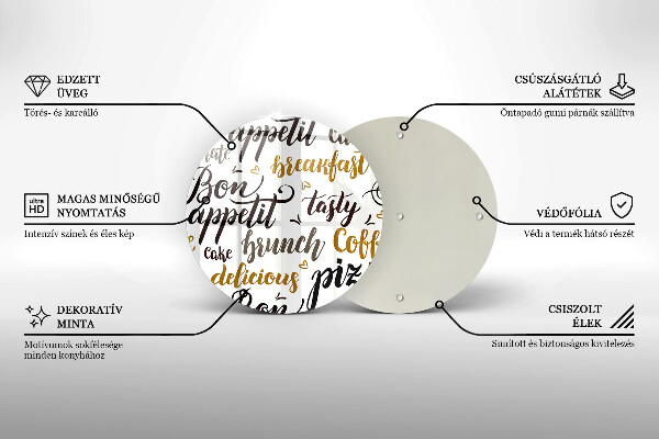 Tagliere in vetro Sottotitoli Bon appetit