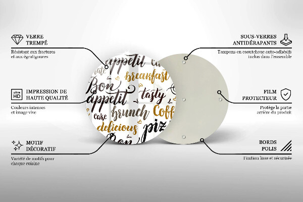 Tagliere in vetro Sottotitoli Bon appetit