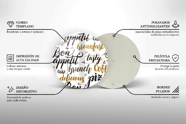 Tagliere in vetro Sottotitoli Bon appetit