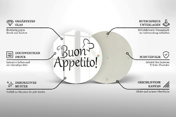 Tagliere in vetro Buon Appetito!