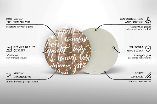 Tagliere in vetro Sottotitoli Bon appetit