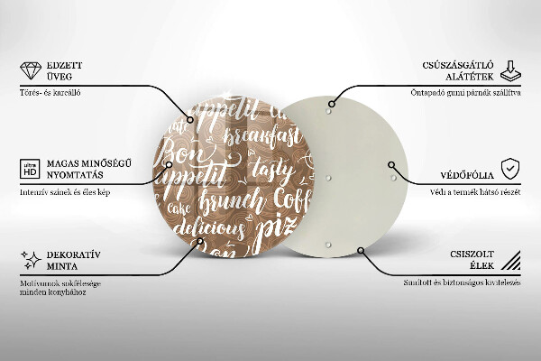 Tagliere in vetro Sottotitoli Bon appetit