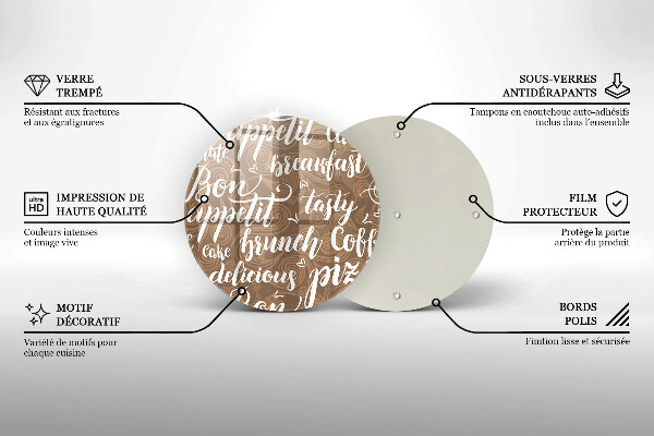 Tagliere in vetro Sottotitoli Bon appetit