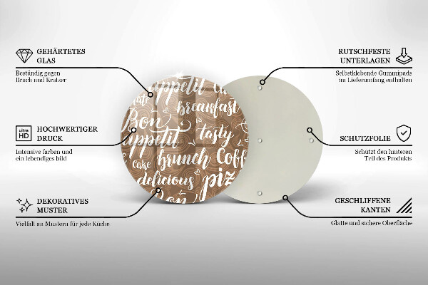 Tagliere in vetro Sottotitoli Bon appetit