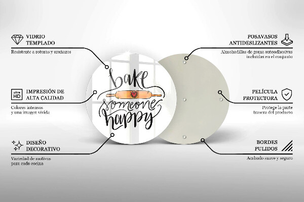 Tagliere in vetro Cuocere qualcuno felice