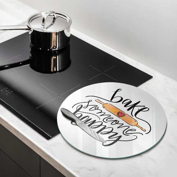 Tagliere in vetro Cuocere qualcuno felice