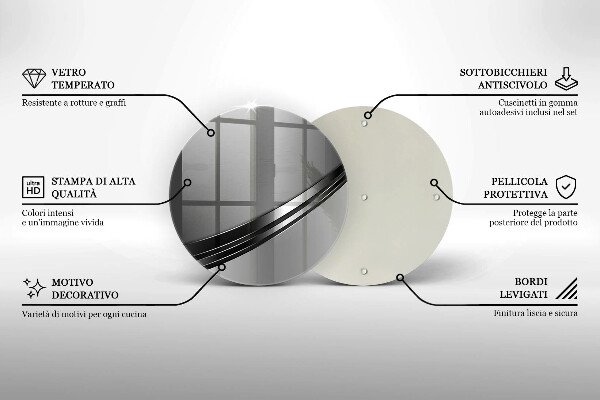 Tagliere in vetro Astrazione del metallo