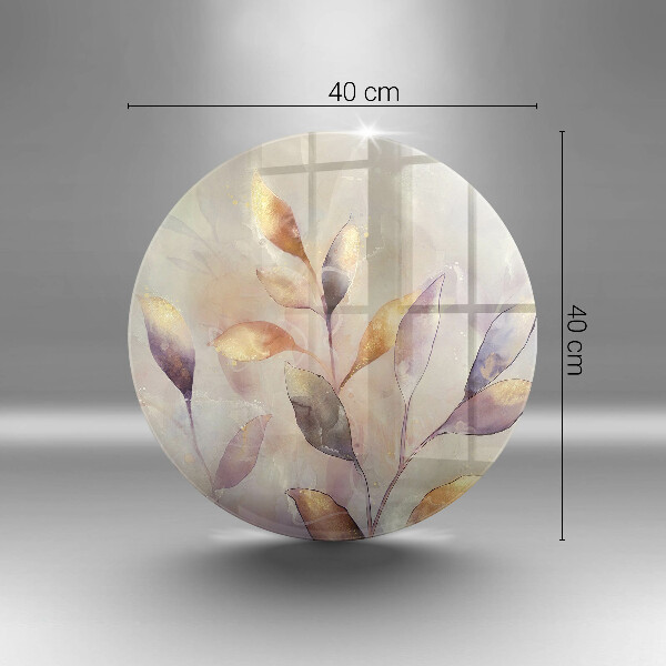 Tagliere in vetro Foglie boho dipinte