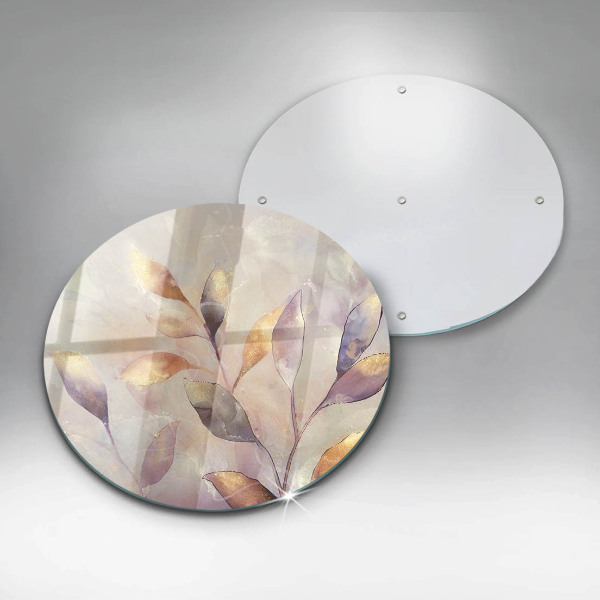 Tagliere in vetro Foglie boho dipinte