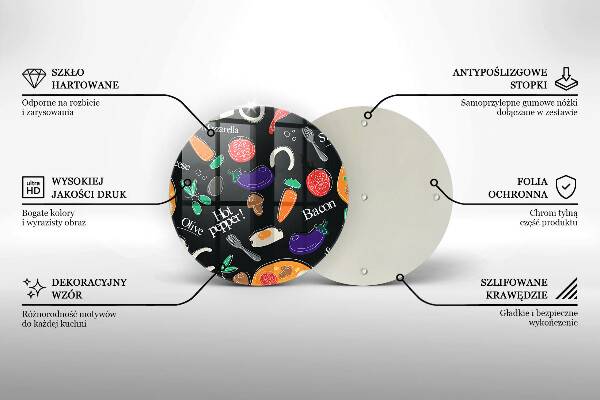 Tagliere in vetro Illustrazione del cibo