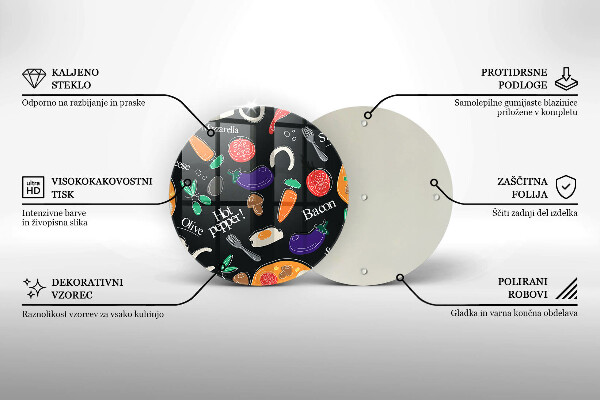 Tagliere in vetro Illustrazione del cibo