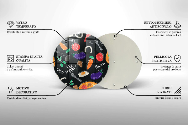 Tagliere in vetro Illustrazione del cibo