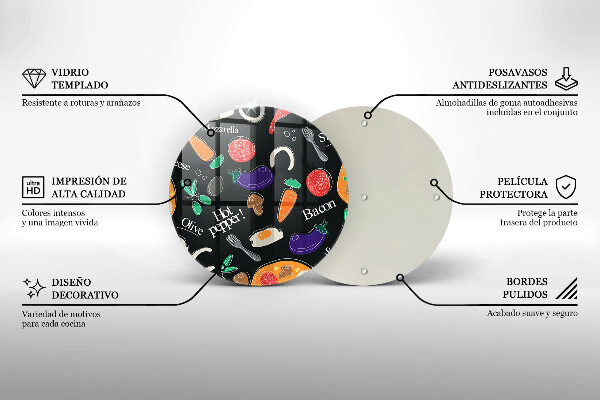 Tagliere in vetro Illustrazione del cibo