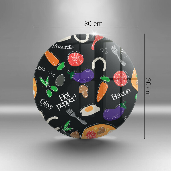 Tagliere in vetro Illustrazione del cibo