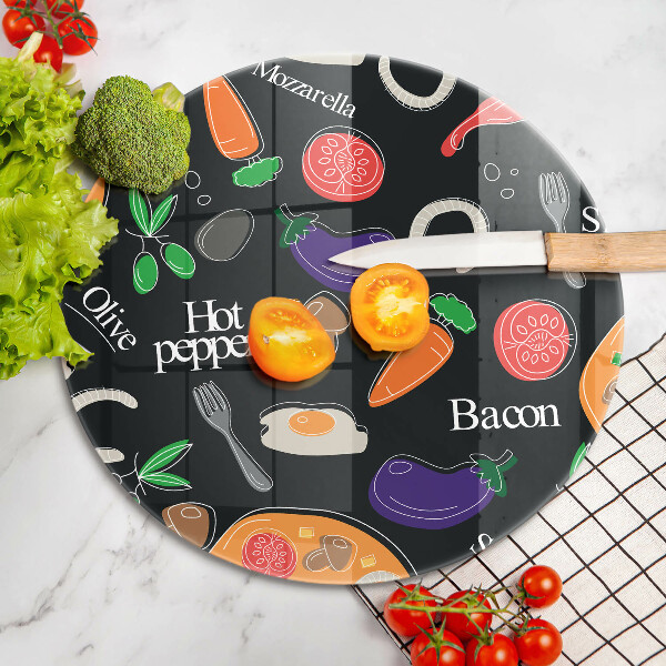 Tagliere in vetro Illustrazione del cibo